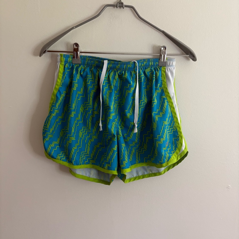 Champion Zigzag Blue Green Athletic Shorts Women’s Medium Running sporty soccer